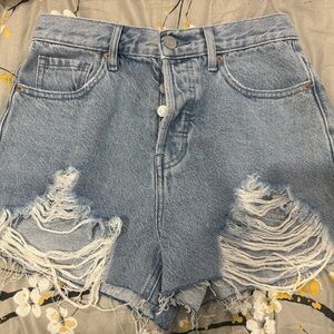 PacSun Light Blue Distressed Jean Shorts